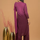 Rayon Chikankari Women's 3 PC Long Kurta Set - Purple