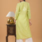 Chanderi Chikankari Long Kurta - Green