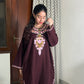 Sara Aari Woollen Pheran- Wine