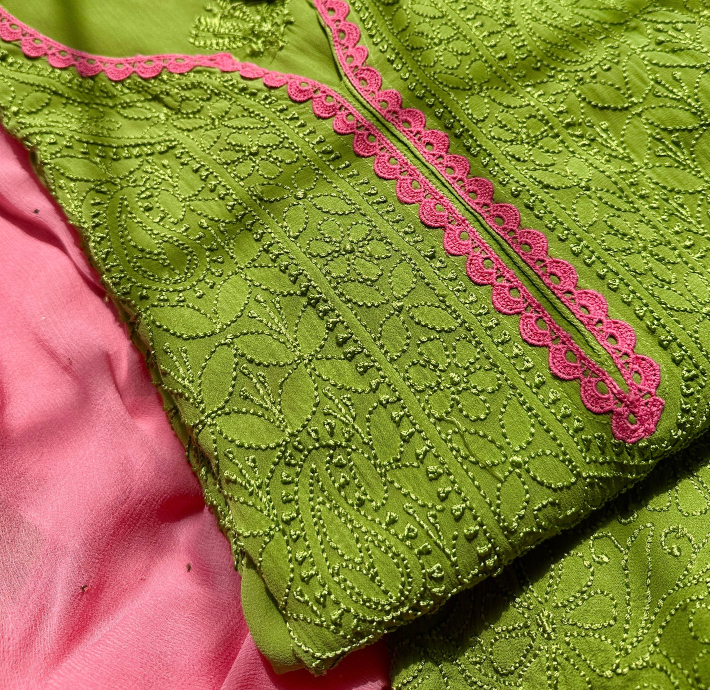 Matcha inspired Viscose Kurta set with dupatta