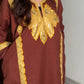 Tilla Kashmiri Woollen kurta set- Brown