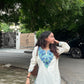 Trisha Kashmiri Short Cotton kurti- White