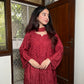 Shilpa Muslin kurta suit set- Brick Red