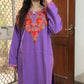 Kashmiri woollen long kurta- Purple