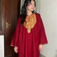 Rumaiza Kashmiri Woollen Tilla Pheran - Maroon