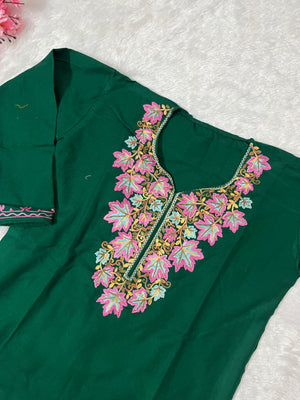 Ziya Kashmiri Short woollen kurta - Green