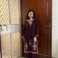Kashmiri Woollen kurta set- Maroon