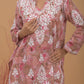 Ashima Mulmul Chikankari Coord Set- Pink