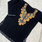 Ziya Kashmiri Short woollen kurti- Black