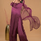 Rayon Chikankari Women's 3 PC Long Kurta Set - Purple
