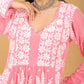 Muslin Chikankari Ombre Long Kurta - Pink