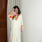 Firoza Kashmiri Aari Woollen Pheran- White