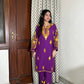 Tarini Kashmiri Woollen kurta set- Purple