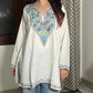 Trisha Kashmiri Short Cotton kurti- White