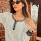 Sayali Viscose Georgette Short kurta- Pearl White