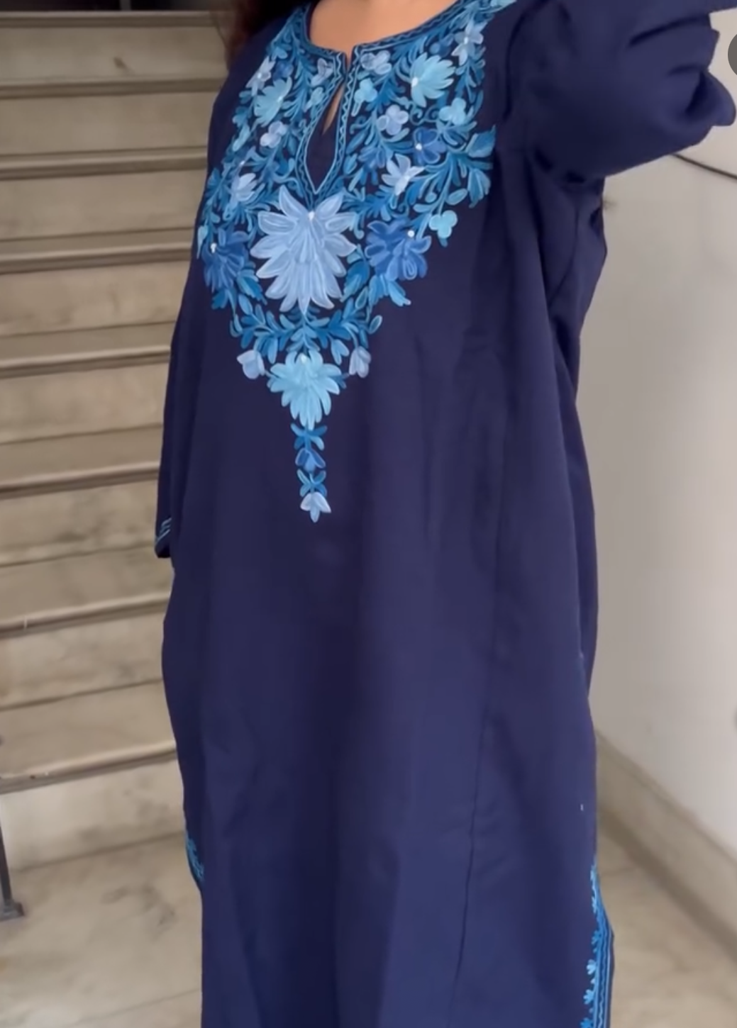 Kashmiri Woollen Pheran - Blue