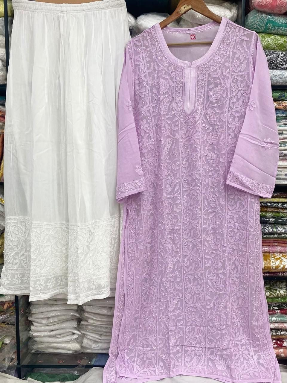 Rupali viscose georgette kurta- purple