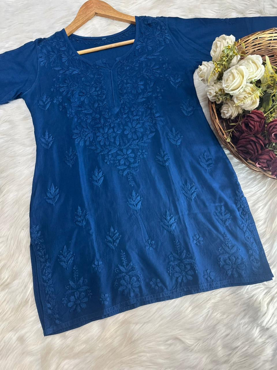 Dipasha Rayon Short Kurti- Blue