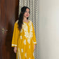 Jhanvi Chikankari Rayon Kurta- Yellow