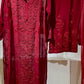 Rose Viscose georgette kurta Set with dupatta - Red