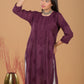 Chanderi Chikankari Long Kurta - Mauve