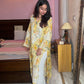 Zaira Chanderi printed Long Kurta- Yellow