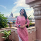 Riya Dobby Cotton long kurta- dust pink