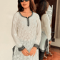 Sayali Viscose Georgette Short kurta- Pearl White