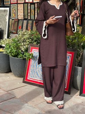 Siya Brown Farshi set