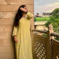 Aisha Rayon Chikankari Kurta set- Yellow