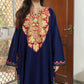 Kashmiri Woollen Tilla Pheran - Navy Blue
