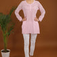 Uzma Viscose Georgette Short kurta- pink