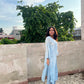 Chanderi Silk Pastel Ombré Kurta Set- Blue