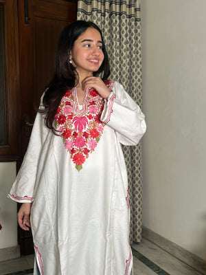 Trisha Aari Woollen Pheran- White