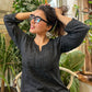 Zoya Rayon Tone Kurta Set- Black