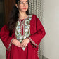 Sara Aari Woollen Pheran- Maroon