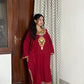 Sara Aari Woollen Pheran- Maroon