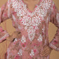 Ashima Mulmul Chikankari Coord Set- Pink