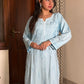 Yamini Premium Rayon Tone Kurta Set- Blue
