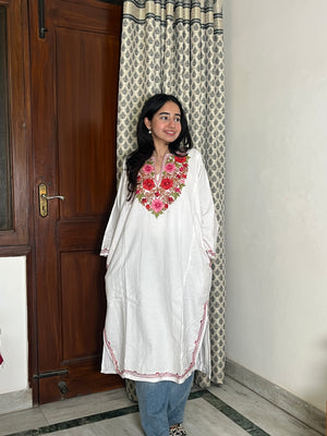 Trisha Aari Woollen Pheran- White