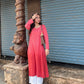 Sejal Rayon Ombre Chikankari Kurta- Rust