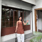 Laiba Strappy Short Rayon Kurta- Brown