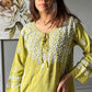 Hiba Modal Cotton kurta pants set- Green