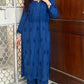 Saniya Dobby Cotton Chikankari Suit set- Blue
