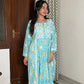 Vaishali Mulmul Chikankari Kurta- Blue