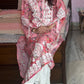 Zaira Chanderi printed Long Kurta- Pink