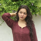 Zoya Rayon Tone Kurta Set- Brown