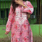 Zaira Chanderi printed Long Kurta- Pink