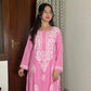 Jhanvi Chikankari Rayon Kurta- Pink