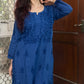 Saniya Dobby Cotton Chikankari Suit set- Blue